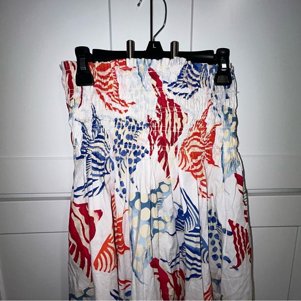 LOFT Angel Fish Print Smocked Skirt - Picture 7 of 11